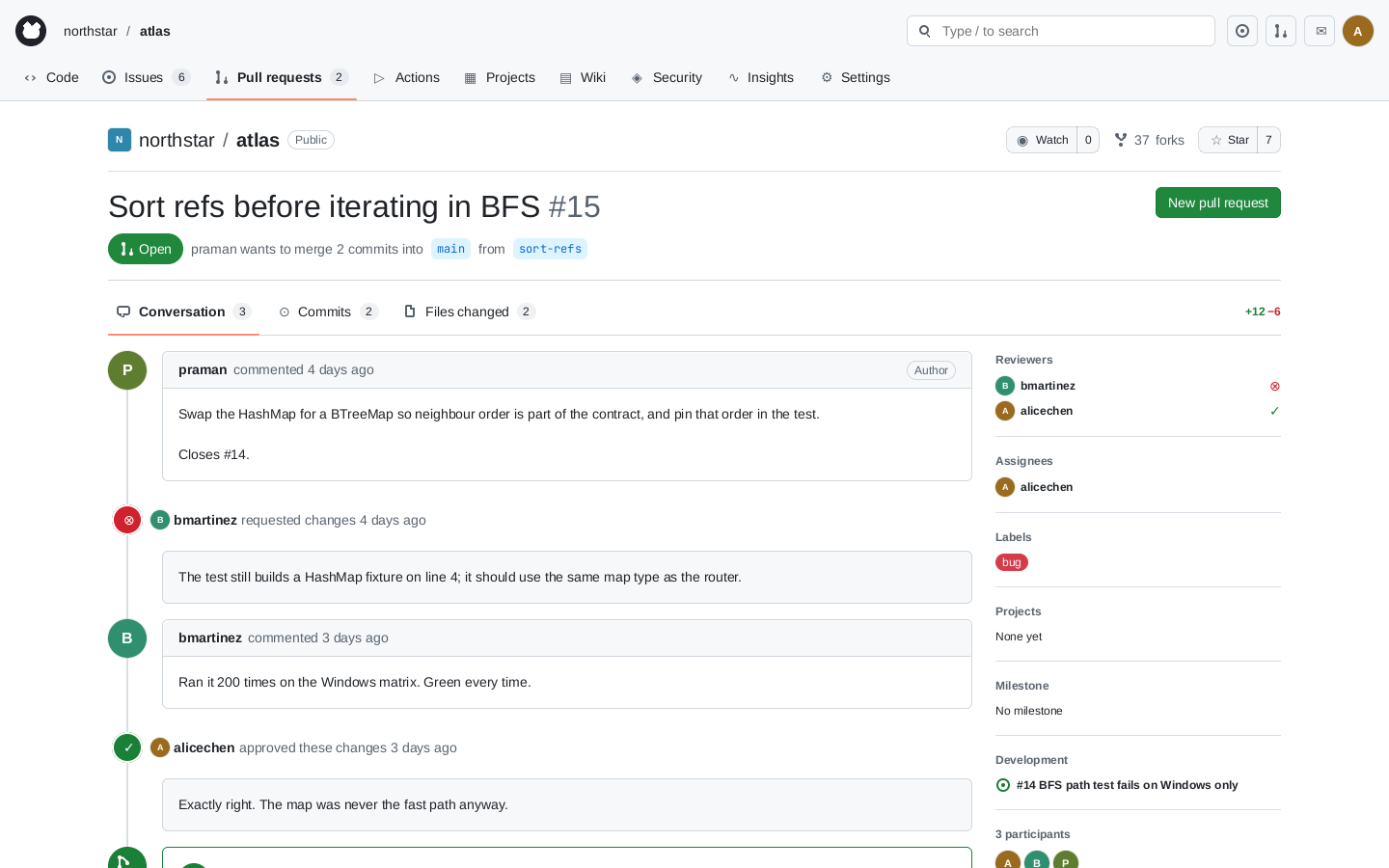The same pull request in a world of its own